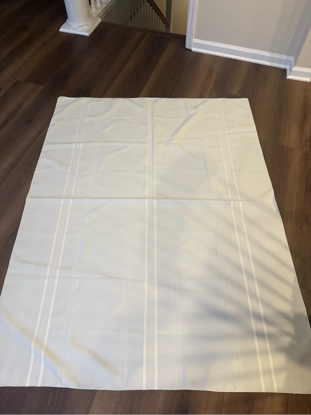 Neutral Cream Tablecloth with Subtle Stripe Detail